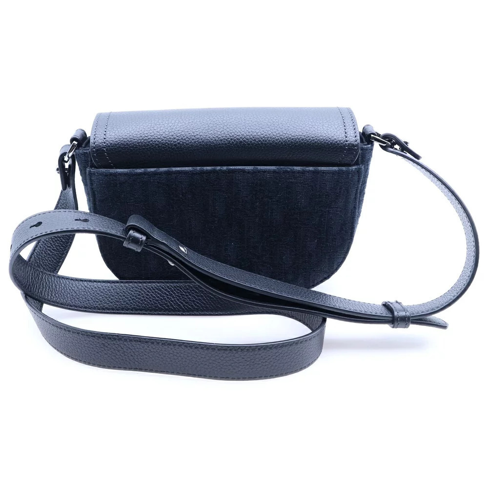 Dior Bag Saddle  Christian Canvas Flap Black Oblique Leather Messenger